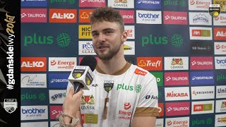 MVP Jakub Czerwiński i Lukas Kampa po wygranej z Aluronem CMC Wartą Zawiercie  Trefl Gdańsk [upl. by Rbma]