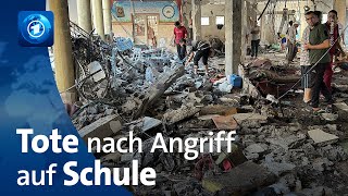 Krieg in Nahost Israelischer Luftangriff auf Schule in der Stadt Gaza [upl. by Alyakcim]