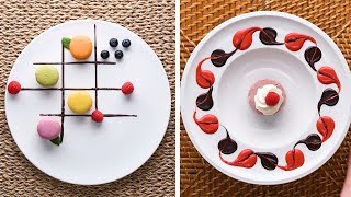 Make It Fancy With These 10 Easy Plating Hacks Elegant Desserts by So Yummy [upl. by Drofkcor406]