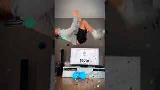 BACKFLIP POUR 50000 ABONNÉS 🤩🎉 parkour shorts viral youtube [upl. by Etsirk]