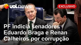 Renan Calheiros Eduardo Braga e Romero Jucá são indiciados pela PF por corrupção [upl. by Ahsilaf722]