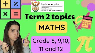 Term 2 Maths Topics grade 8 9 10 11 and 12 [upl. by Aleacem]