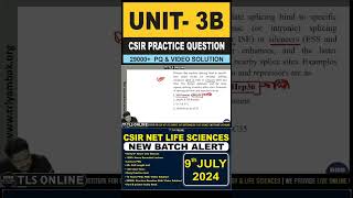 CSIR Practice Question  Unit 3 Fundamental Processes  Topic B RNA synthesis and processing [upl. by Mirielle244]