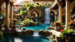 A Tranquil Haven Palace Courtyard Garden Ambience  Serene Oasis with White Noise amp Nature Sounds [upl. by Gusba430]