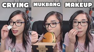 Iconic Crying  Mukbang  Makeup stream Grindr [upl. by Kcirred]