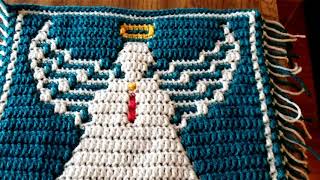 Mosaic Crochet Angel Square  color switching techniques [upl. by Studner]