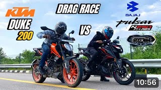 Bajaj pulser N250 2024 vs KTM duke 200  Drag race comparison  Watch now  itishyperboy 🥵 [upl. by Noonan]