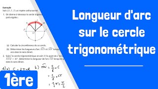 Comment calculer une longueur darc sur le cercle trigonométrique [upl. by Akirehc837]