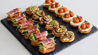 3 Deliciosos Aperitivos de Pan Tostado  Crostinis para Disfrutar  DarixLAB [upl. by Luelle306]