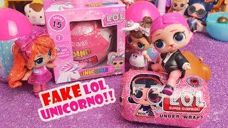 LOL Surprise FAKE 🦄 LOL UNICORNO mini Under Wraps e due Ovetti Unboxing [upl. by Yaja]