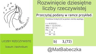 Przedstaw liczbę w postaci ułamka zwykłego b 372 [upl. by Ives]