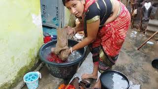 Ajke eto jama Kapor 👗👖🪣kache ki bhul ami karlam 😒😶‍🌫️ kalyanivlogs5548 Washing cleaning cow [upl. by Esilrac]