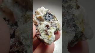 Pegmatite with Garnet and Titanite crystals Canada [upl. by Ier]