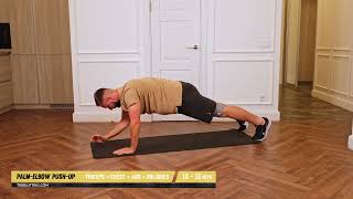 PalmElbow PushUp with Tribe Lifting Fabric Resistance Bands for Triceps Chest Abs and Obliques [upl. by Mac]