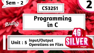 InputOutput Operations on files in Tamil  Programming in C  Unit 5 File Handling in C  CS3251 [upl. by Caves]