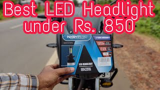 NightEye LED Headlight installation  Pulsar 150 Twin Disc ABS  Night View  Review [upl. by Drhacir]