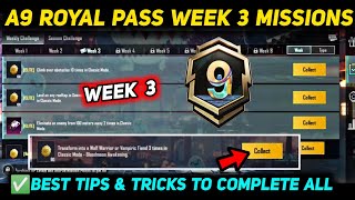 A9 WEEK 3 MISSION 🔥 PUBG WEEK 3 MISSION EXPLAINED 🔥 A9 ROYAL PASS WEEK 3 MISSION 🔥 C7S20 RP MISSIONS [upl. by Aramoj663]