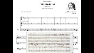 Mendelssohn Passacaglia Ostinato ORIGINAL WORK comp in 1823 Autograph in Berlin Staatsbibl [upl. by Enybor]