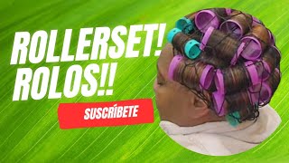 HOW TO DO ROLLERS SET  COMO HACER ROLOS  SILKPRESS ON RELAXED HAIR rollerset rolos silkpress [upl. by Gould311]