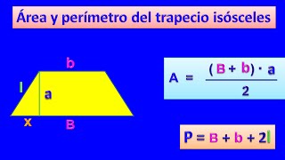 Área y perímetro del trapecio isósceles [upl. by Ezaria]