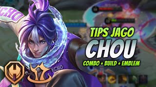 CARA MAIN CHOU ECHO SKIN  EMBLEM amp BUILD CHOU TERBARU  CHOU ROAMER GAMEPLAY [upl. by Fenner132]