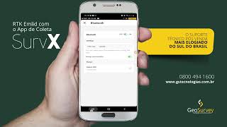 RTK Emlid com App de Coleta SurvX  Configurar Bluetooth GeoSurvey [upl. by Thebault]