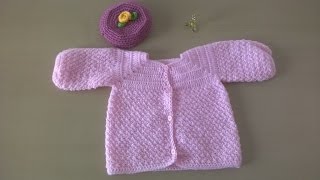 Como hacer una chaqueta de bebé en crochet o ganchillo [upl. by Nerac113]