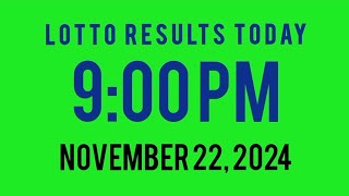 9pm Lotto Results Today November 22 2024 ez2 swertres 2d 3d pcso [upl. by Llerral]