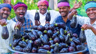 BIG BRINJAL  Fried Baingan Recipe  Brinjal Tawa Fry Recipe Cooking in Village  Eggplant Recipe [upl. by Sremmus284]