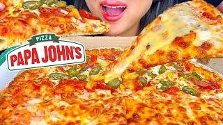 ASMR PIZZA DIPPED IN GARLIC SAUCE  PAPA JOHNS PIZZA  ASMR Phan [upl. by Fesoj]