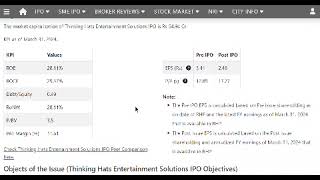 Thinking Hats Entertainment Solution IPO  Thinking Hats IPO Analysis  Apply or Avoid [upl. by Eintruok]