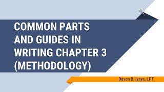 Chapter 3 Methodology Description of Respondents amp Research Instrument [upl. by Akerdnuhs]