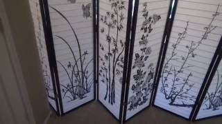 8 Panel Bamboo Floral Room Divider Review [upl. by Anaiad]