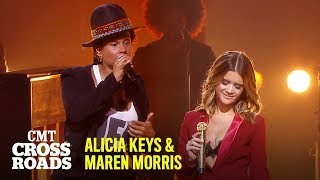 Alicia Keys amp Maren Morris Perform ‘Girl on Fire’  CMT Crossroads [upl. by Horne543]