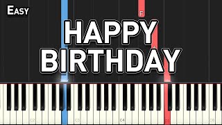 Happy Birthday  Easy Piano Tutorial [upl. by Sane]