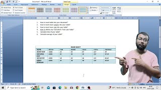 Ms Word part 08  Table in ms word  how to make table in ms  ms word me table kaise banaye [upl. by Farr]