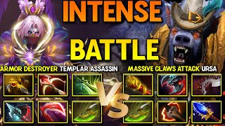 TRULY INTENSE CARRY BATTLE  Armor Destroyer Templar Assassin Vs Massive Claws Attack Ursa DotA 2 [upl. by Mrots]