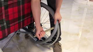 Solid tire installation demonstration of wheelchair [upl. by Barde460]