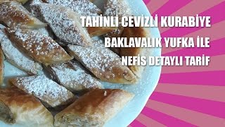 KURU BAKLAVA Tahinli Cevizli Kurabiye Tarifi  Hazır Baklavalık Yufka İle Anne İşleri Ev [upl. by Brownson159]