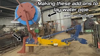 Fabricating pipe reel to lay water pipe with mole plough [upl. by Odiug]