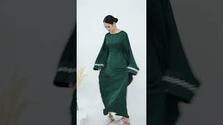 Butterfly Abaya Women Muslim Dress Plus Size Satin Women Islamic Clothing abaya modestfashion [upl. by Aynodal284]