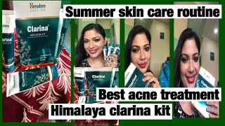 Himalaya clarina kit review best anti acne kit my summer skin care routine [upl. by Kred]