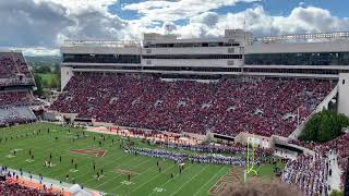 Virginia Tech Football Entrance Enter Sandman Vs Pitt Maroon Effect 2021 [upl. by Assylem]