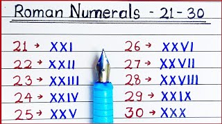 Roman number 21 to 30  Roman numerals  Roman numerals from 21 to 30  romannumber maths math [upl. by Nnyltiac]