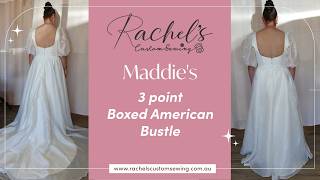 3 Point Boxed American Bustle on Organza Wedding Dress  Maddies Special Day [upl. by Sregor]