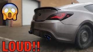 2013 GENESIS COUPE 20T STRAIGHT PIPED Resonator amp Muffler Delete [upl. by Attebasile]