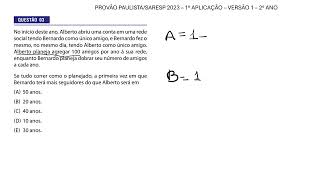 Questão 3  Provão PaulistaSaresp 2023 – 2° Ano  1° Aplicação  Versão 1 [upl. by Eden]