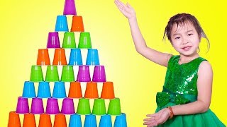 Jannie Stacking A HUGE Cup Pyramid [upl. by Wagner]