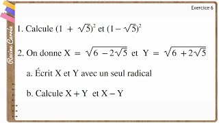 Maths  Exercice Corrigé  3ème  Racine Carrée Activités numériques  Fascicule ADEM Exercice 6 [upl. by Gney]