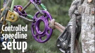 Controlled speedline  slideline  Arborist rigging systems [upl. by Okiruy2]